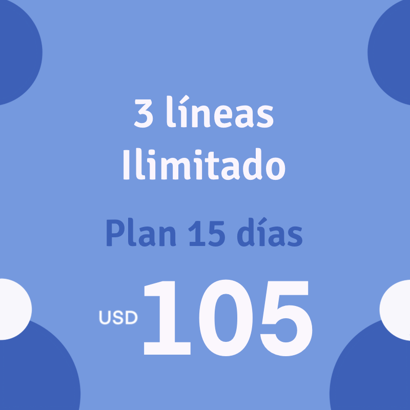 Llamadas, SMSs y datos ilimitados por 15 días